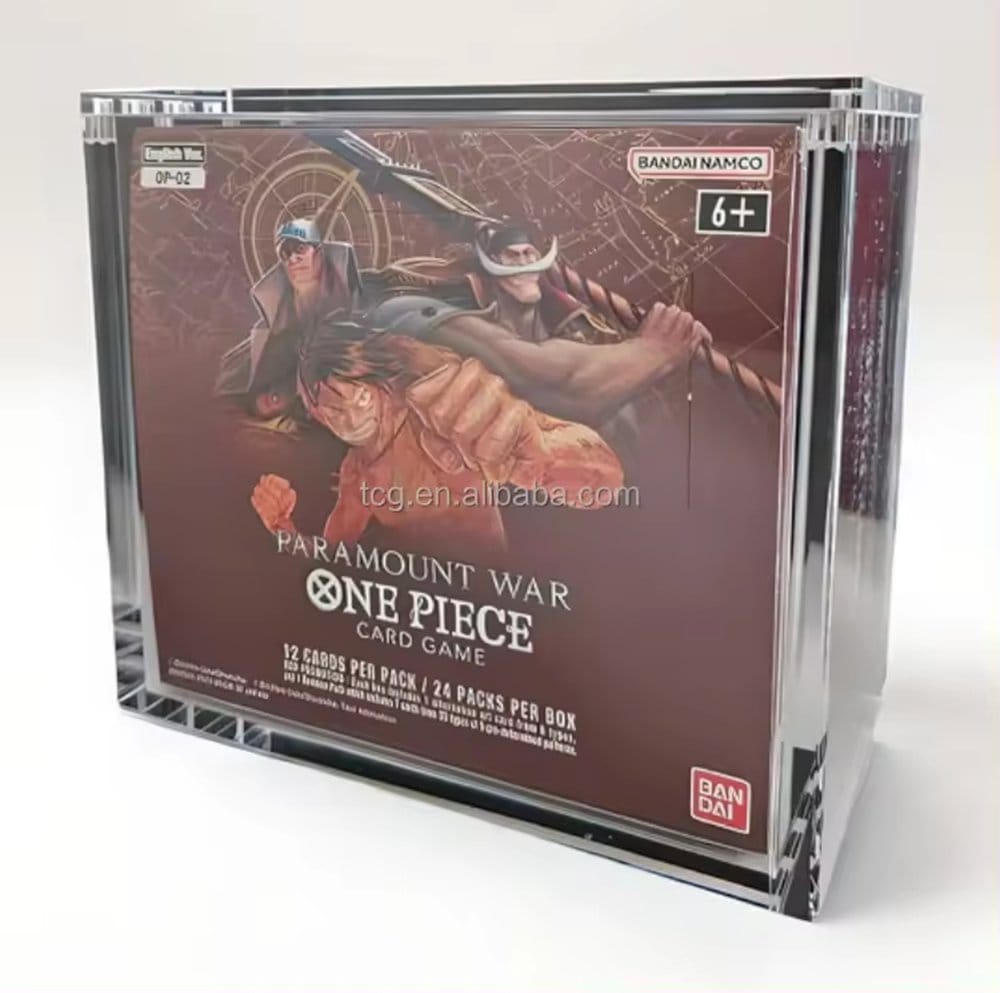 Evoretro Acrylic Display Case for Bandai One Piece TCG Larger Booster Box (OP-02)
