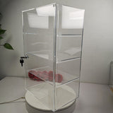 Evoretro 4-Tier Locking Acrylic Tiered Countertop Showcase Display Case