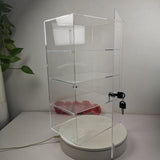 Evoretro 4-Tier Locking Acrylic Tiered Countertop Showcase Display Case