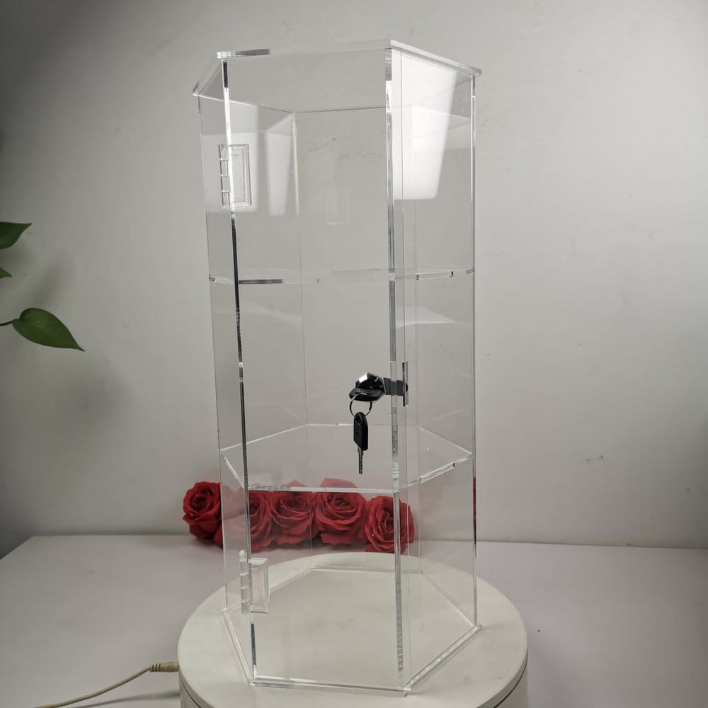 Evoretro 3-Tier Locking Acrylic Hexagon Display Tower