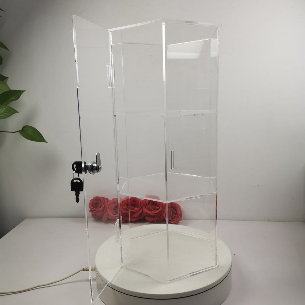 Evoretro 3-Tier Locking Acrylic Hexagon Display Tower