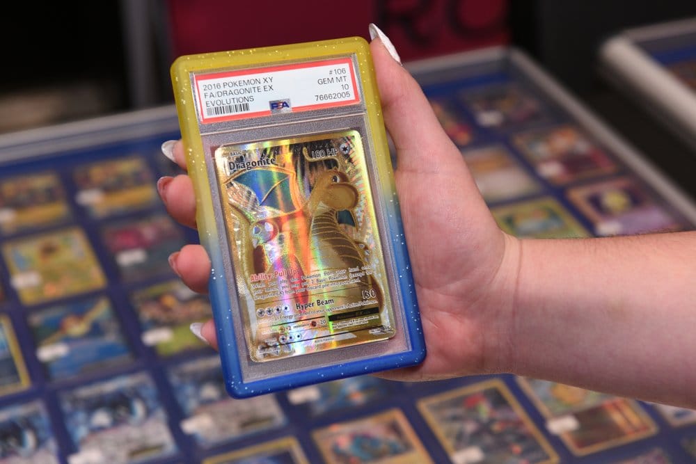 Evoretro Bumper for PSA Graded Card Slab Gradient Yellow-Blue Glitter