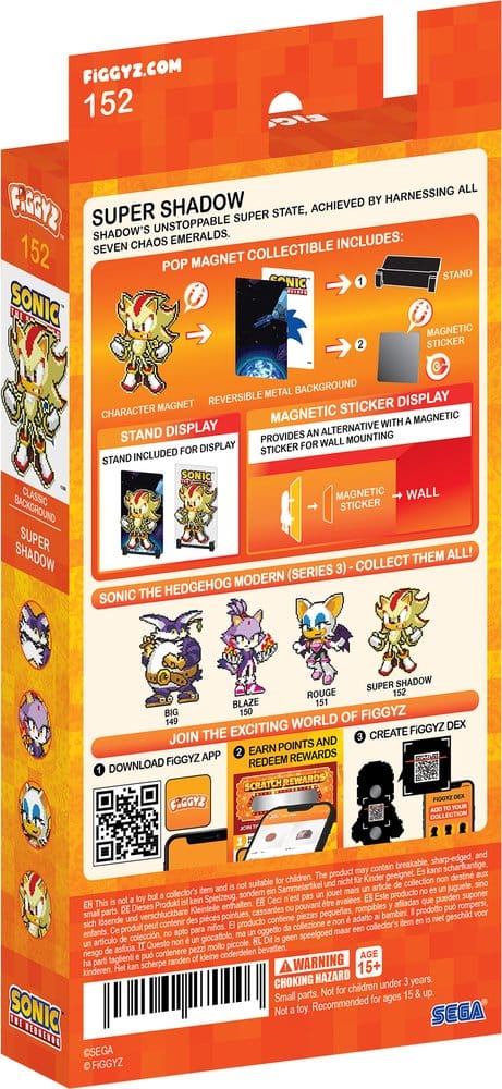 Sonic the Hedgehog (Modern) FiGGYZ Magnet Collectible Super Shadow 11 cm