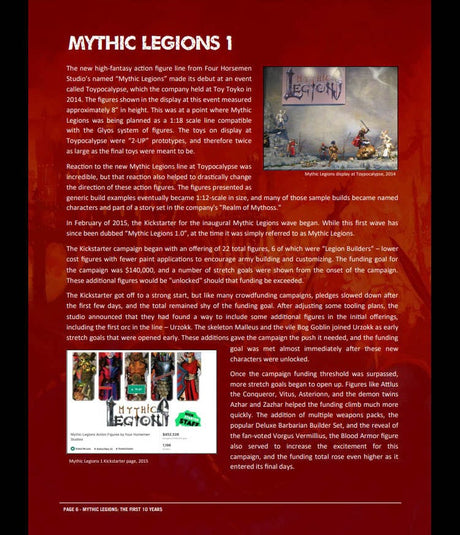 Mythic Legions The First 10 Years Hardcover Book