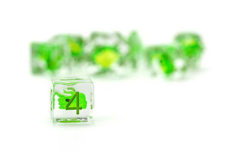 Dragon Storm Inclusion Dice Set Green Dragon (7)