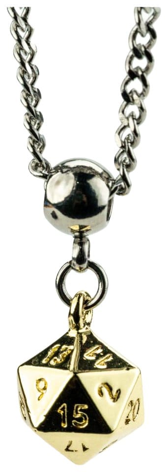 Lair Wear Caged Dice Necklace D20 Gold Metal