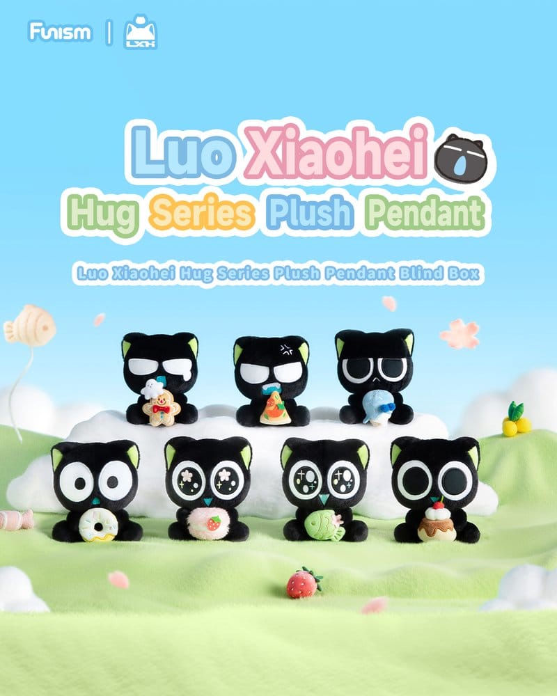 Luo Xiaohei Hug Series Plush Keyring Blind Box Display (6)
