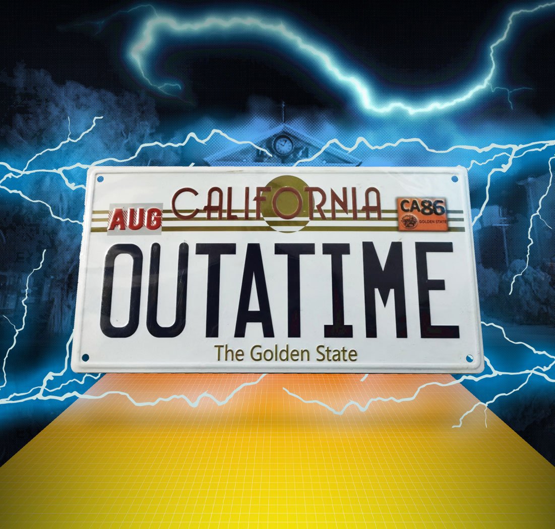 Back To The Future ´Outatime´ DeLorean License Plate Metal Sign