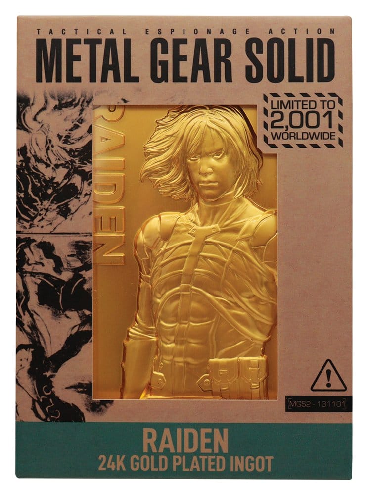 Metal Gear Solid 2 Ingot Raiden 24k Gold Plated Limited Edition