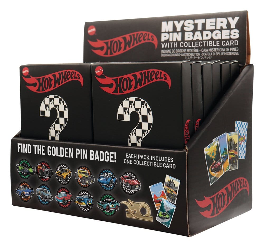 Hot Wheels Mystery Pin Badges Blind Box Display (12)