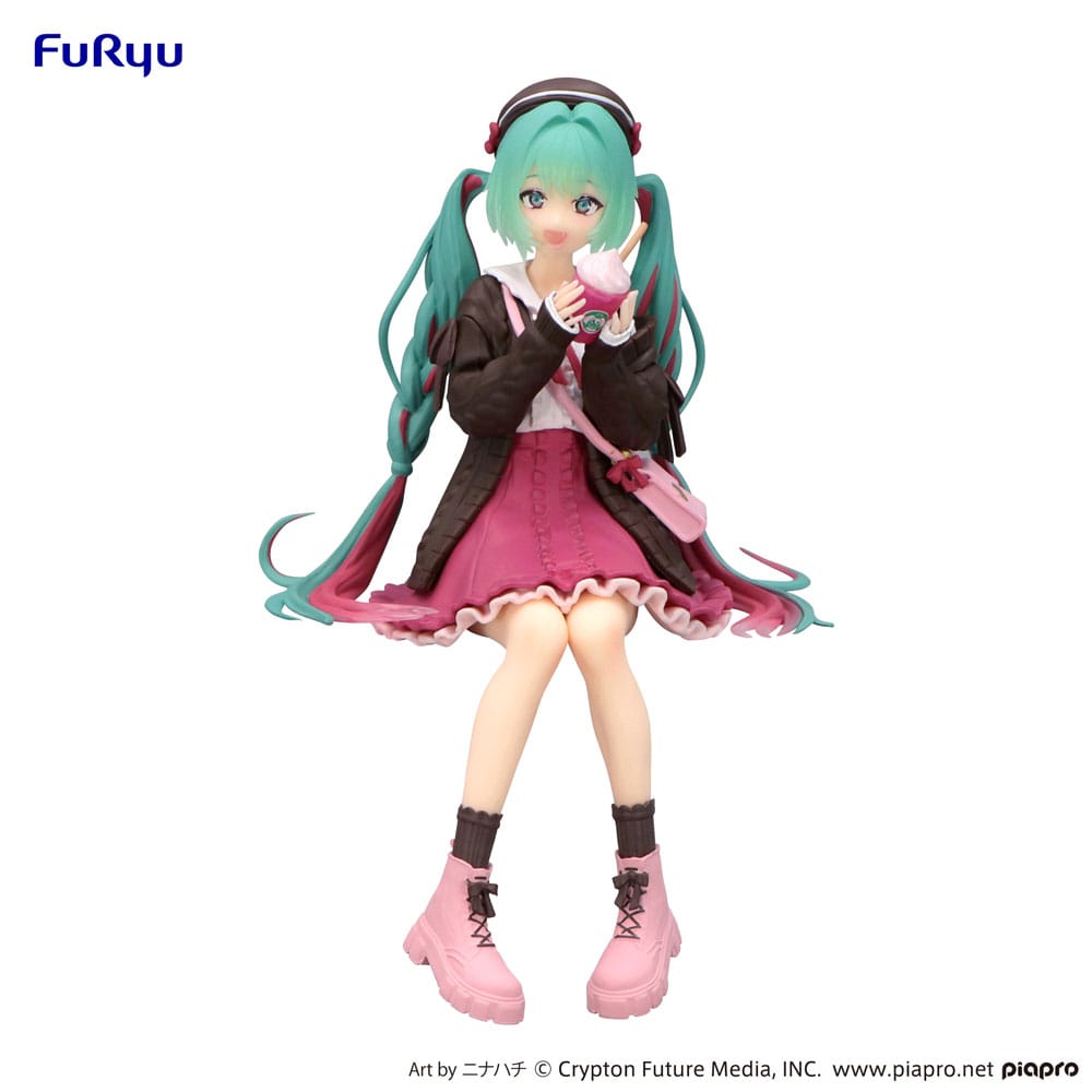 Hatsune Miku Noodle Stopper Autumn Date Pink Color Ver. 14 cm PVC Statue