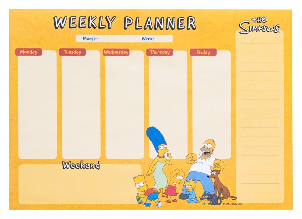 The Simpsons Weekly Planner A4