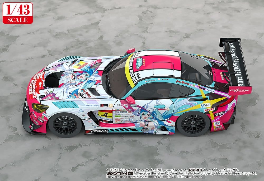Hatsune Miku GT Project Vehicle 1/43 Good Smile Hatsune Miku AMG 2024 Season Opening Ver. 11 cm
