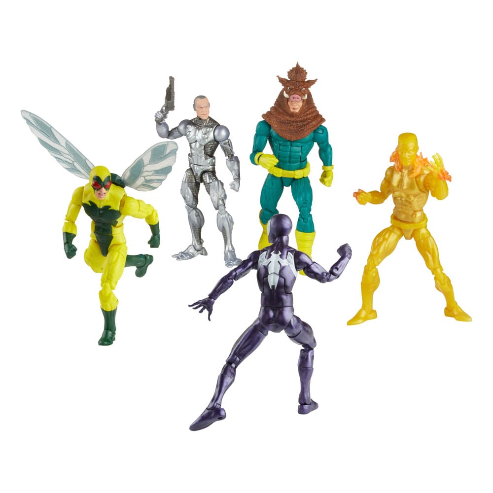 Marvel Legends Spider-Man, Silvermane, Human Fly, Molten Man, Razorback 15cm Action Figure 5-Pack