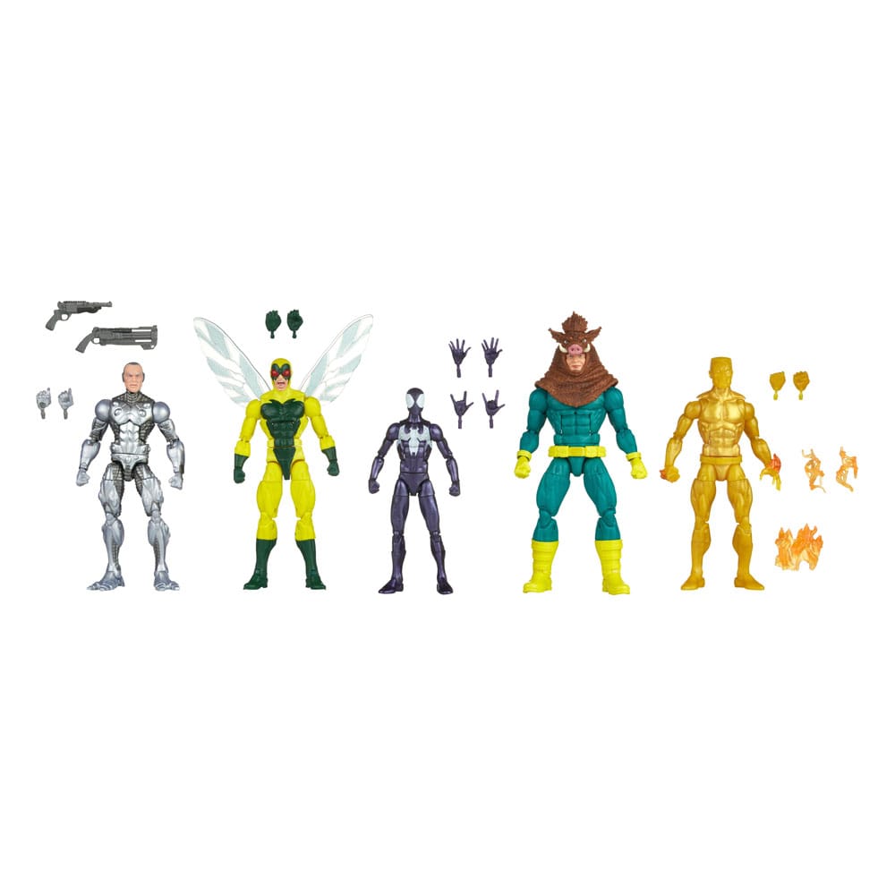 Marvel Legends Spider-Man, Silvermane, Human Fly, Molten Man, Razorback 15cm Action Figure 5-Pack
