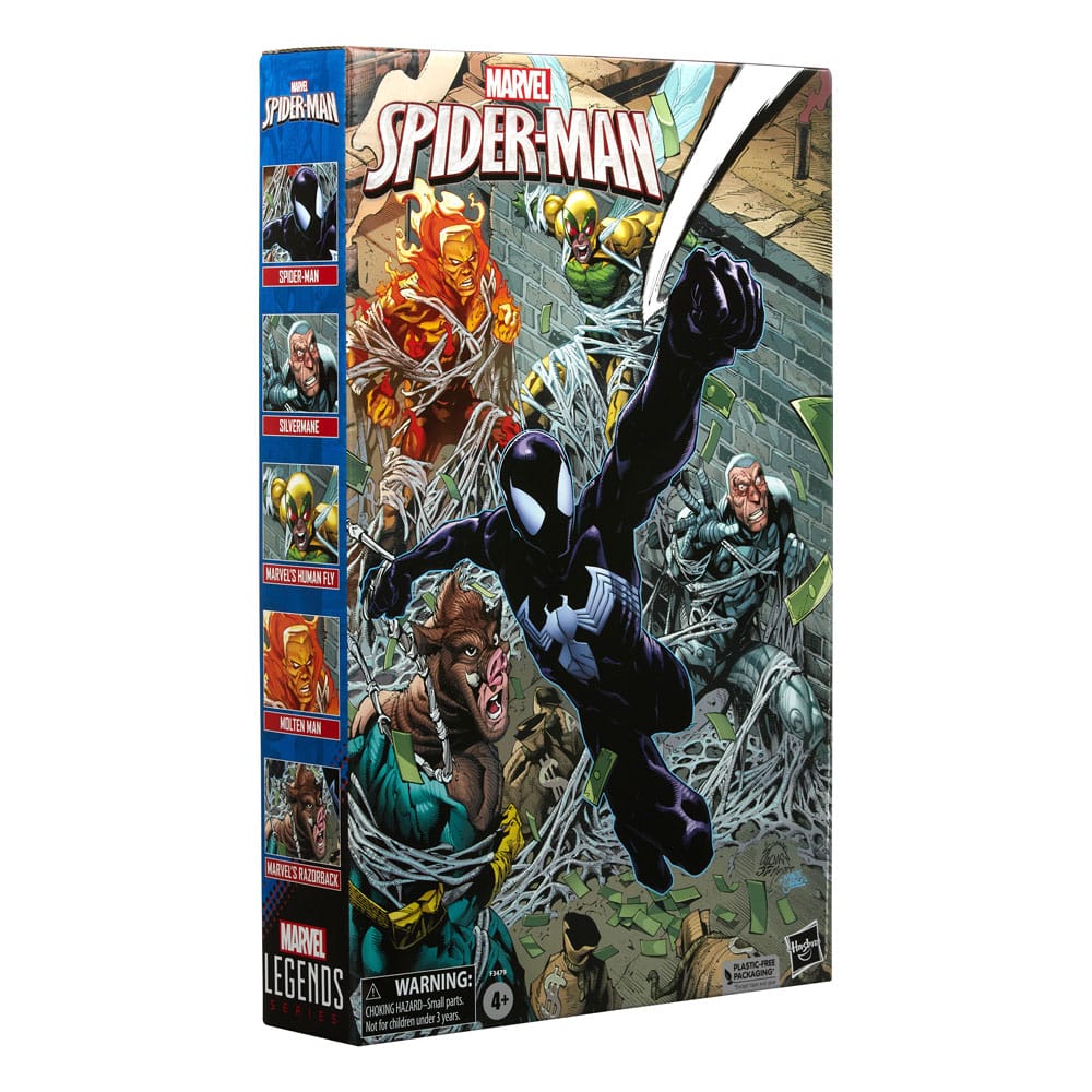 Marvel Legends Spider-Man, Silvermane, Human Fly, Molten Man, Razorback 15cm Action Figure 5-Pack