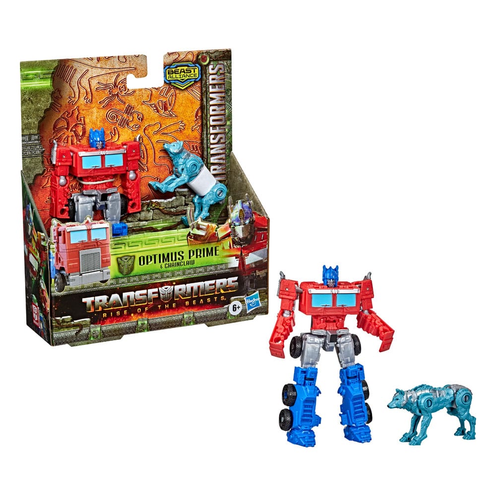 Transformers: Rise of the Beasts Beast Alliance Optimus Prime & Chainclaw 13cm Weaponizer Action Figure 2-Pack