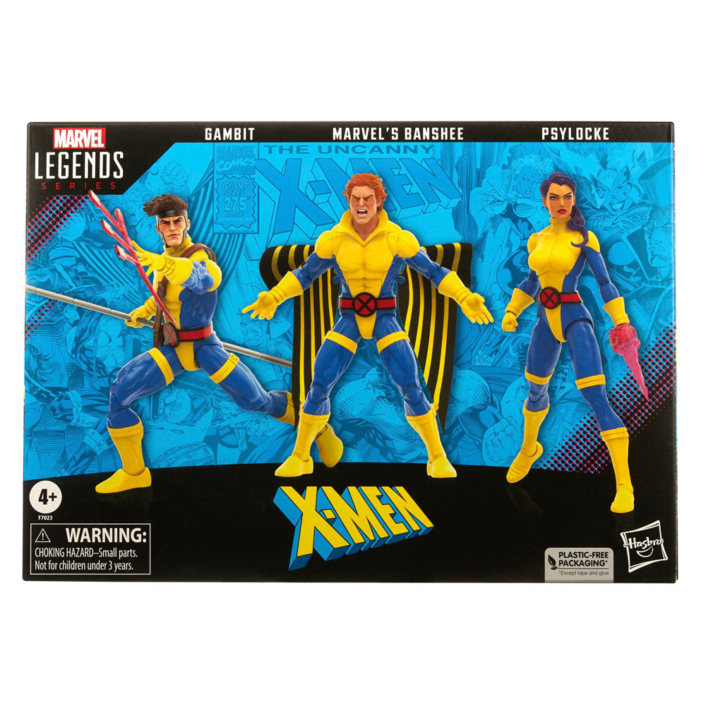 Marvel Legends X-Men 60th Anniversary Gambit, Marvels Banshee, Psylocke 15cm  Pack Action Figures