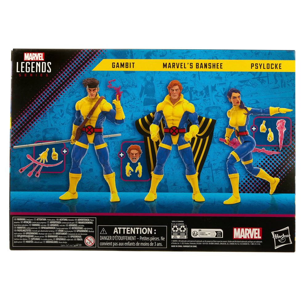 Marvel Legends X-Men 60th Anniversary Gambit, Marvels Banshee, Psylocke 15cm  Pack Action Figures