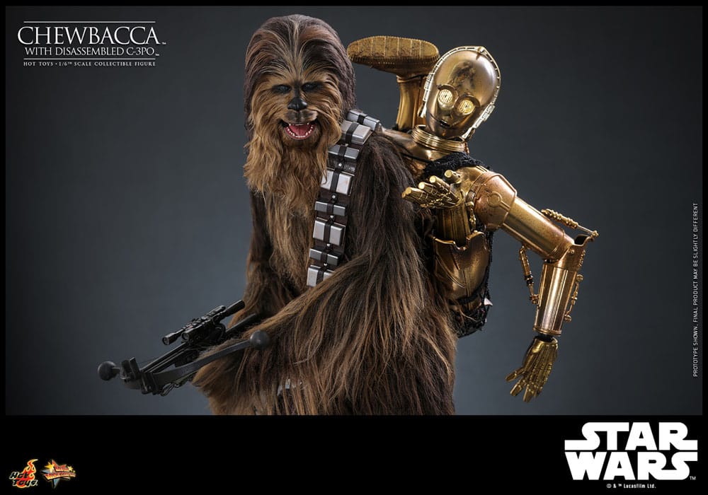 Star Wars Episode V Movie Masterpiece Chewbacca with Disassembled C-3PO 36 cm 1/6 Action Figure