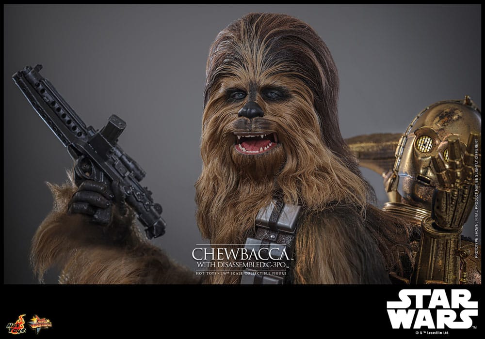 Star Wars Episode V Movie Masterpiece Chewbacca with Disassembled C-3PO 36 cm 1/6 Action Figure