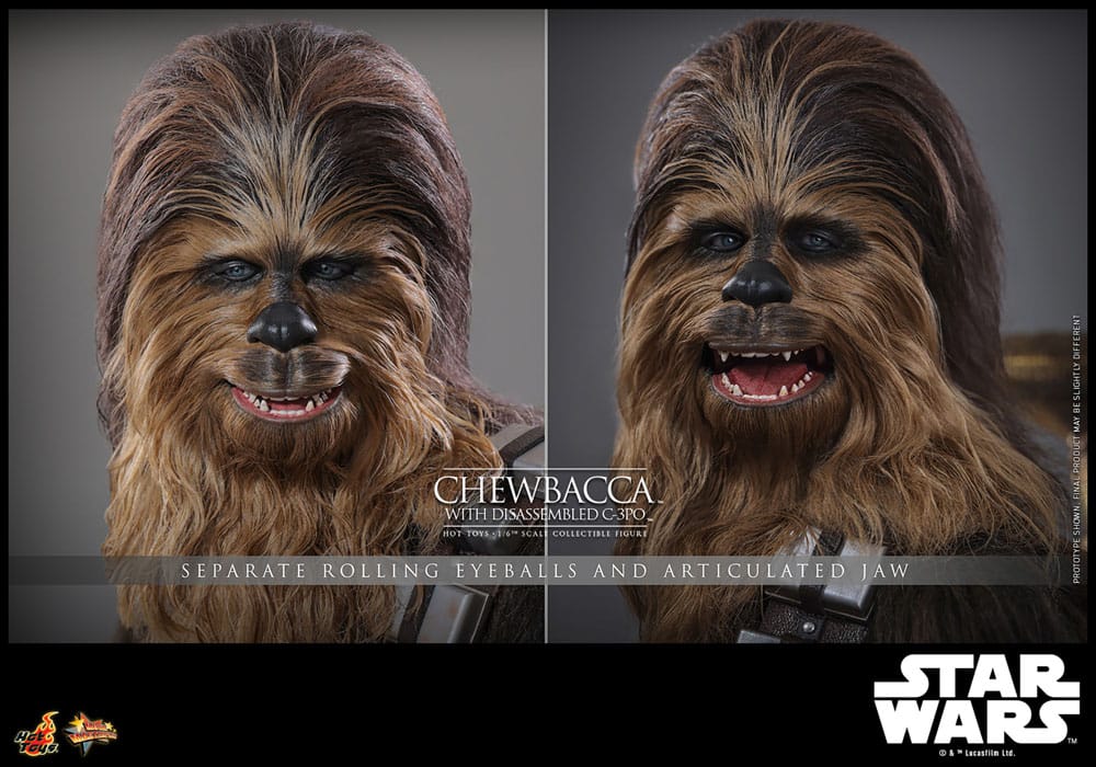 Star Wars Episode V Movie Masterpiece Chewbacca with Disassembled C-3PO 36 cm 1/6 Action Figure
