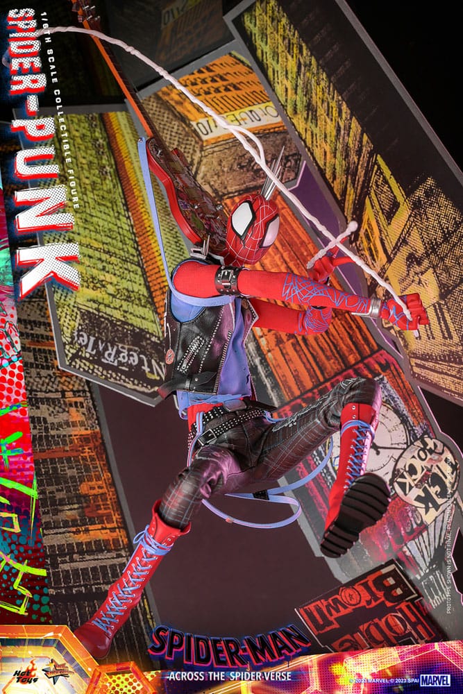 Marvel Spider-Man Across the Spiderverse Spider-Punk 32cm Movie Masterpiece 1/6 Scale Hot Toys Action Figure