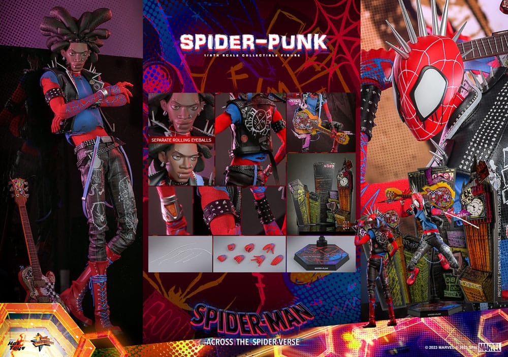 Marvel Spider-Man Across the Spiderverse Spider-Punk 32cm Movie Masterpiece 1/6 Scale Hot Toys Action Figure