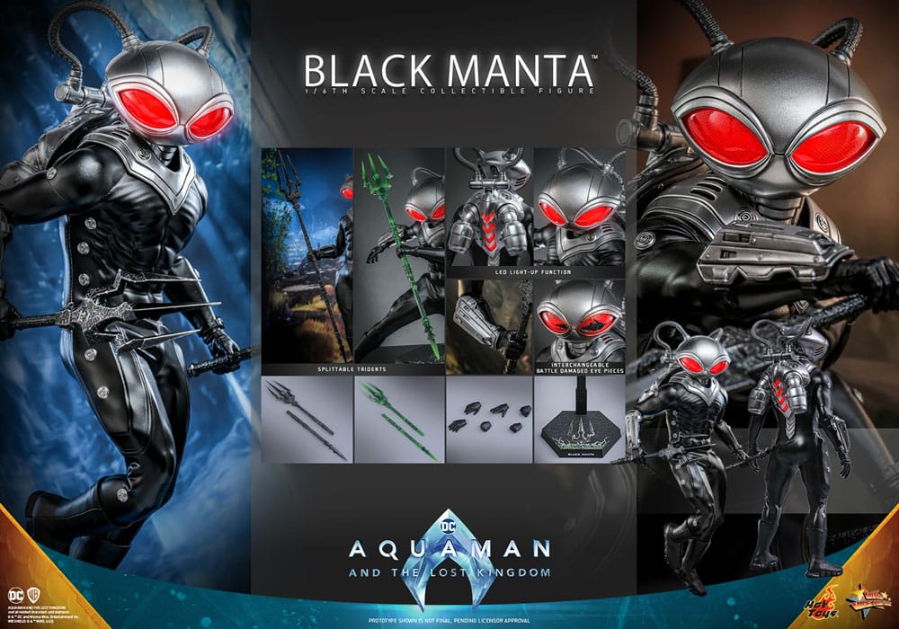DC Comics Aquaman and the Lost Kingdom Movie Masterpiece Black Manta 34cm 1/6 Scale HOT TOYS Action Figure