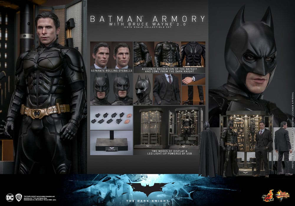 The Dark Knight Movie Masterpiece Batman Armory with Bruce Wayne (2.0) 30 cm 1/6 Action Figures & Diorama