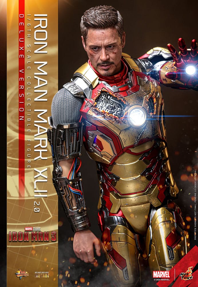 Iron Man 3 Movie Masterpiece Iron Man Mark XLII (2.0) Deluxe 32 cm 1/6 Diecast Action Figure