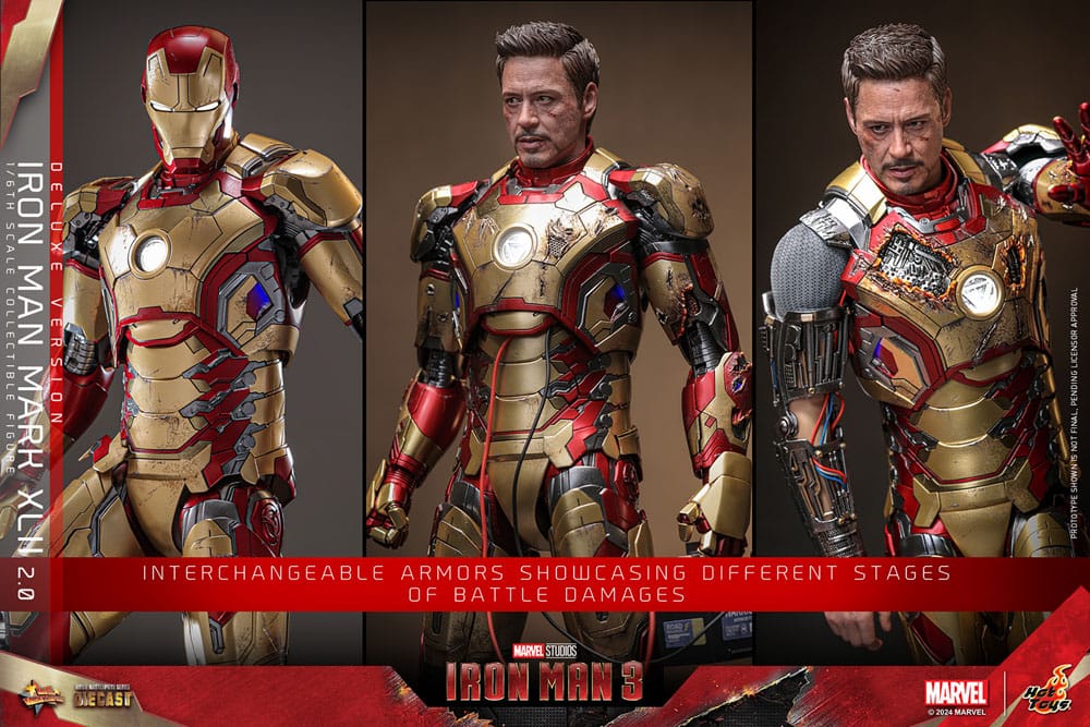 Iron Man 3 Movie Masterpiece Iron Man Mark XLII (2.0) Deluxe 32 cm 1/6 Diecast Action Figure