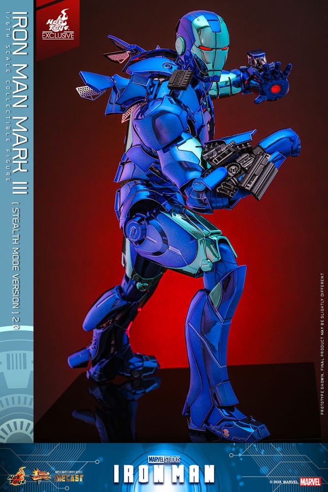 Iron Man Movie Masterpiece Diecast Action Figure 1/6 Iron Man Mark III (Stealth Mode Ver.) 2.0 Hot Toys Exclusive 33 cm
