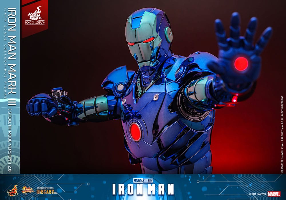 Iron Man Movie Masterpiece Diecast Action Figure 1/6 Iron Man Mark III (Stealth Mode Ver.) 2.0 Hot Toys Exclusive 33 cm