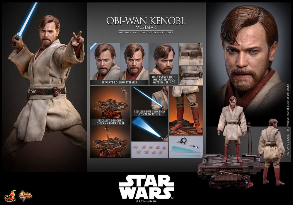 Star Wars: Episode III - Revenge of the Sith Movie Masterpiece Action Figure 1/6 Obi-Wan Kenobi (Mustafar) 31 cm