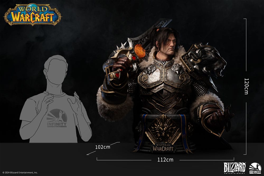 World of Warcraft Varian Wrynn 120 cm 1/1 Life Size Bust