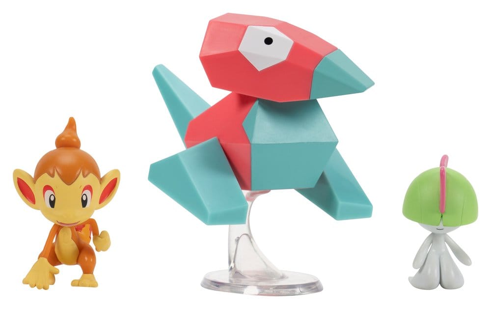 Pokémon Battle Figure Set Action Figures Chimchar, Ralts & Porygon (3-Pack)