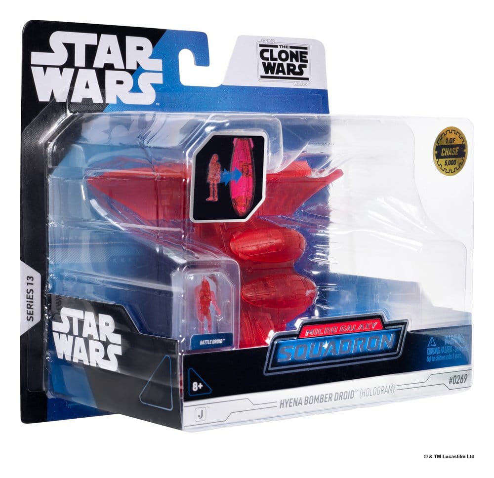 Star Wars Medium Vehicle & Figure Assortment Hyena Vulture Bomber (Red Hologram) & Battle Droid (Chase)