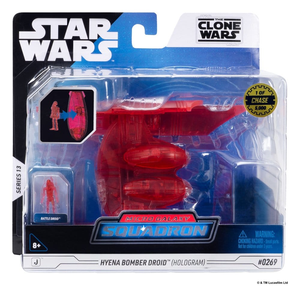 Star Wars Medium Vehicle & Figure Assortment Hyena Vulture Bomber (Red Hologram) & Battle Droid (Chase)