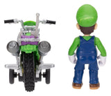 The Super Mario Galaxy Movie Action Figure with Pull Back Motorcycle Luigi 6 cm