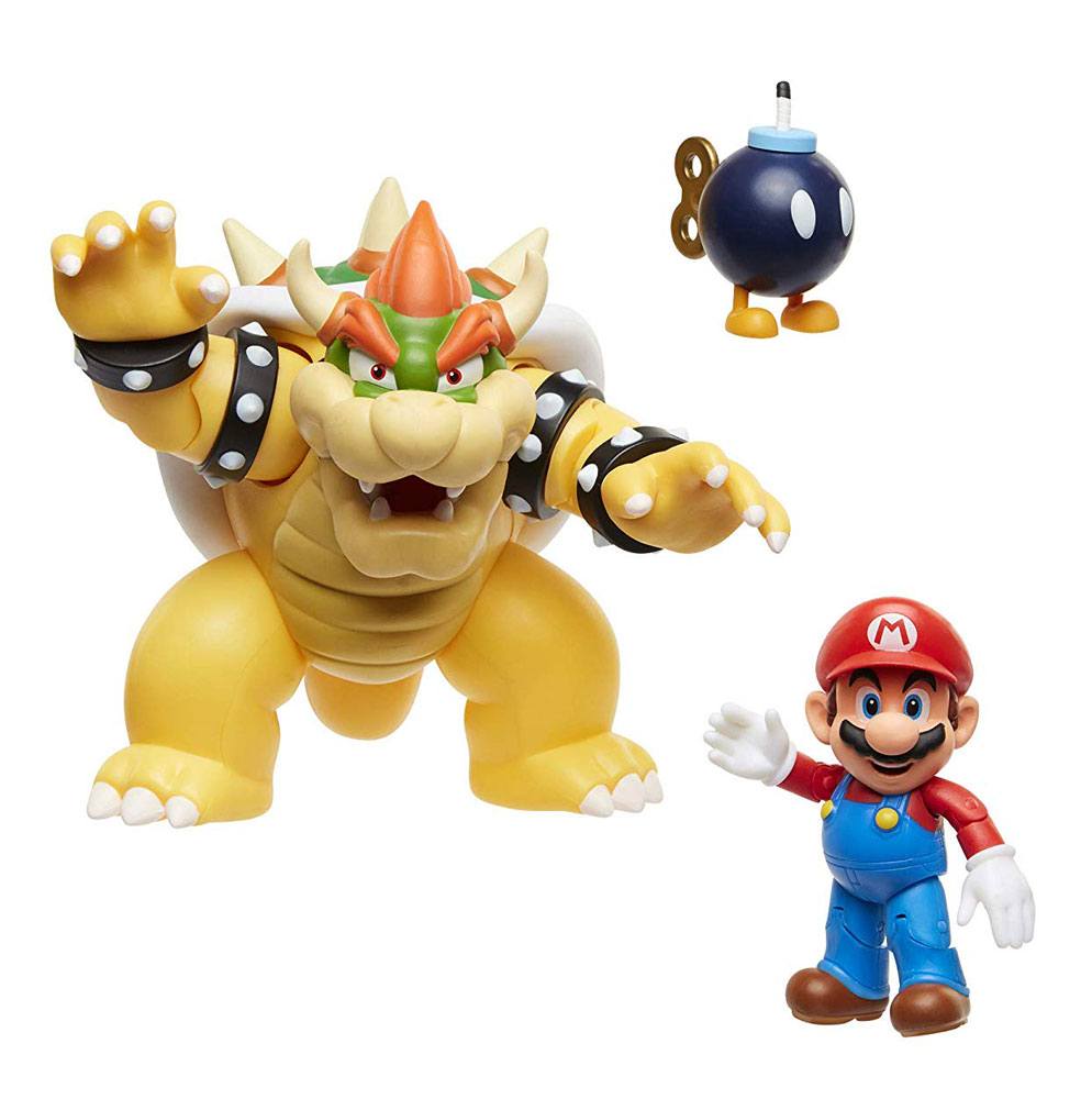 World of Nintendo Mario vs. Bowser Lava Battle 6-15 cm Action Figure 3-Pack