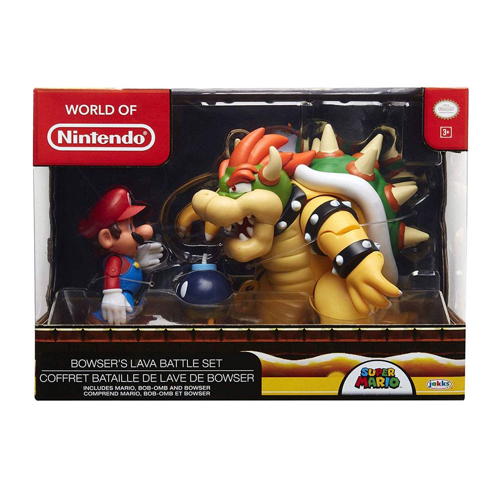 World of Nintendo Mario vs. Bowser Lava Battle 6-15 cm Action Figure 3-Pack