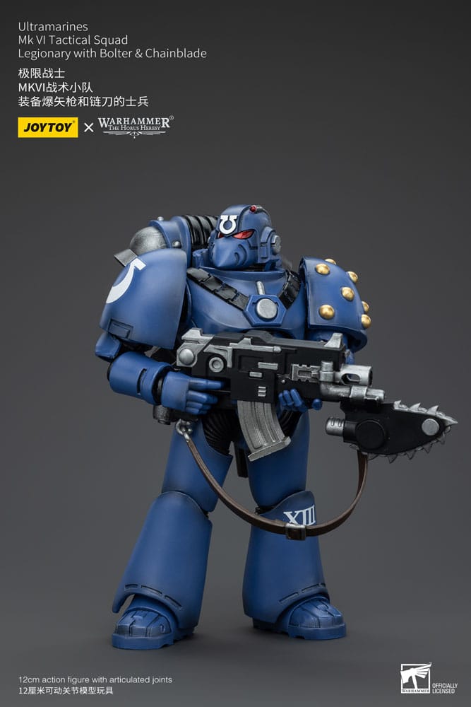 Warhammer The Horus Heresy Ultramarines MK VI Tactical Squad Legionary with Bolter & Chainblade 20 cm 1/18 Action Figure
