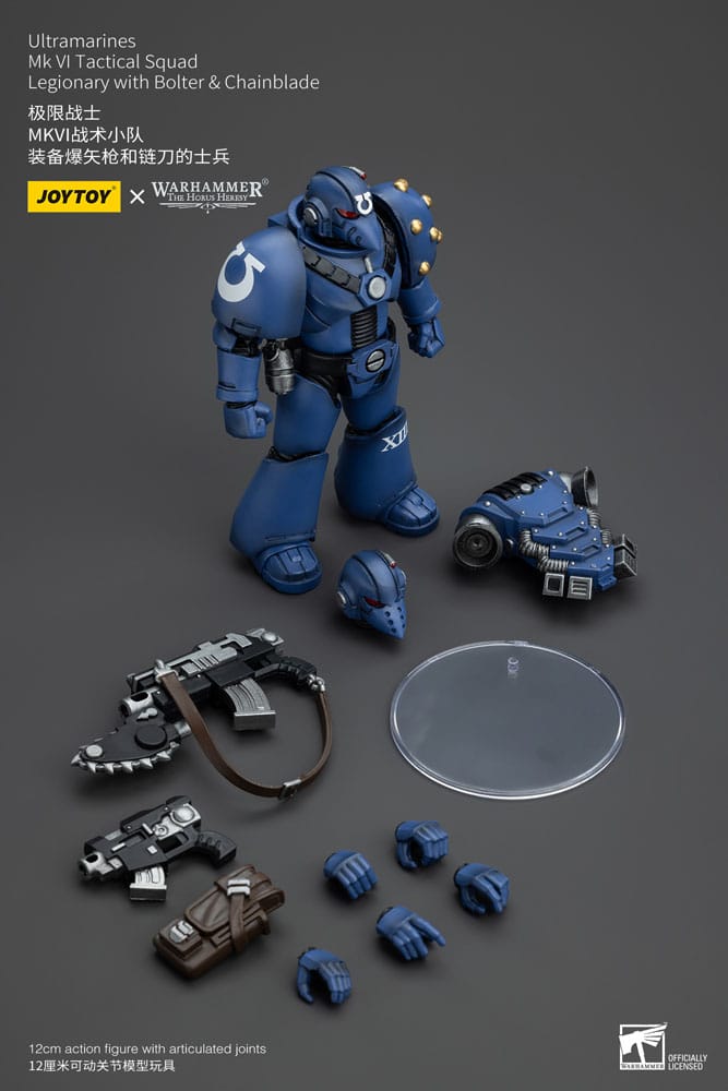 Warhammer The Horus Heresy Ultramarines MK VI Tactical Squad Legionary with Bolter & Chainblade 20 cm 1/18 Action Figure