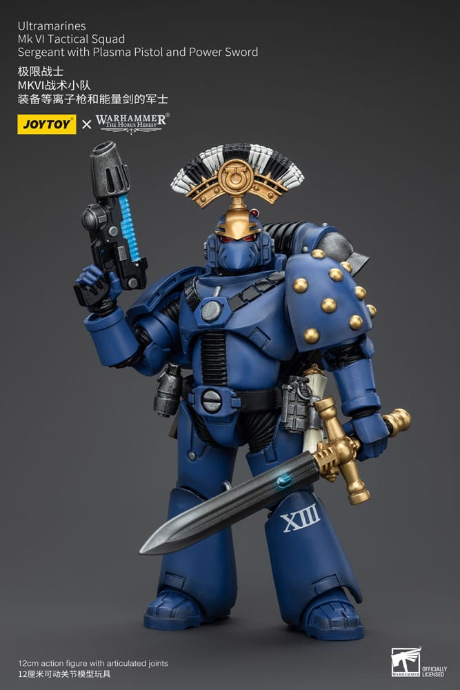 Warhammer The Horus Heresy Ultramarines MK VI Tactical Squad Sergeant with Plasma Pistol and Power Sword 20 cm 1/18 Action Figure