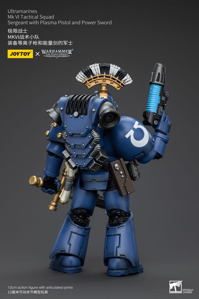 Warhammer The Horus Heresy Ultramarines MK VI Tactical Squad Sergeant with Plasma Pistol and Power Sword 20 cm 1/18 Action Figure