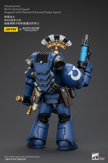 Warhammer The Horus Heresy Ultramarines MK VI Tactical Squad Sergeant with Plasma Pistol and Power Sword 20 cm 1/18 Action Figure