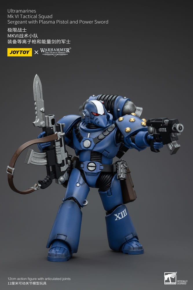 Warhammer The Horus Heresy Ultramarines MK VI Tactical Squad Sergeant with Plasma Pistol and Power Sword 20 cm 1/18 Action Figure