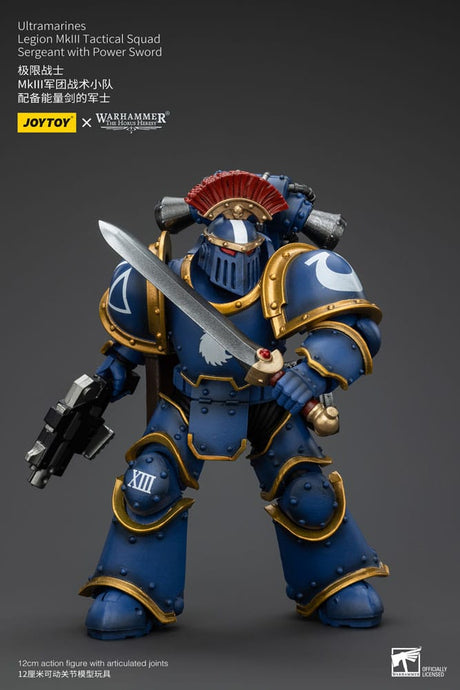 Warhammer The Horus Heresy Ultramarines Legion MKIII Tactical Squad Sergeant with Power Sword 20 cm 1/18 Action Figure