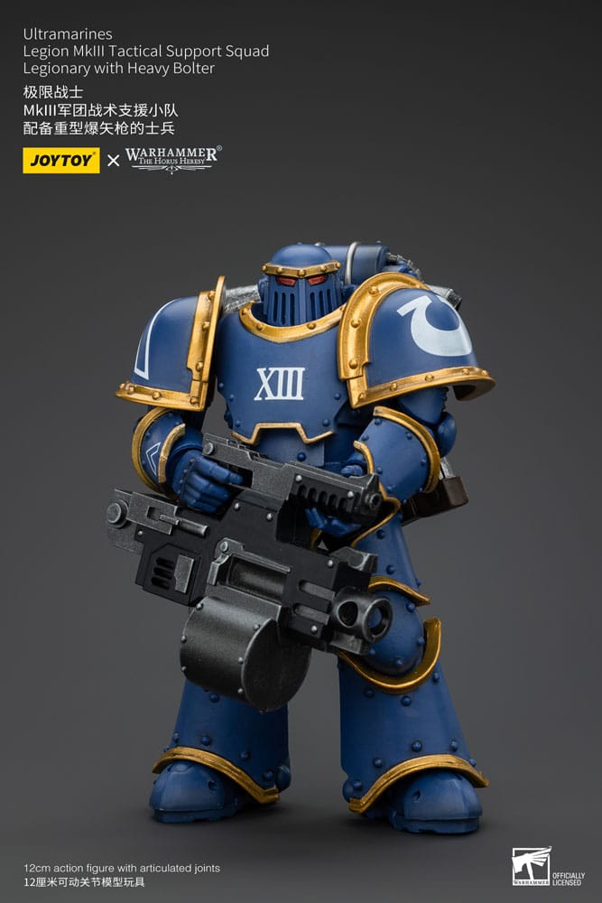 Warhammer The Horus Heresy Ultramarines Legion MKIII Tactical Support Squad Legionary with Heavy Bolter 20 cm 1/18 Action Figure